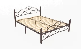 Кровать Грация Металл, 160х190 мм, Коричневый муар, Коричневый муар, 1630