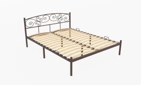 Кровать Лилия Металл, 160х190 мм, Коричневый муар, Коричневый муар, 1630